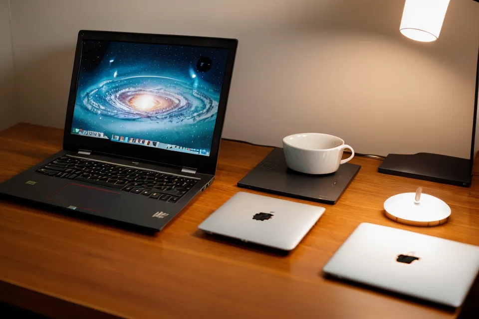 Warmes Sternen-Nachtlicht als Ritual gegen Angst im Dunkeln neben Laptop mit Übersetzungsarbeit